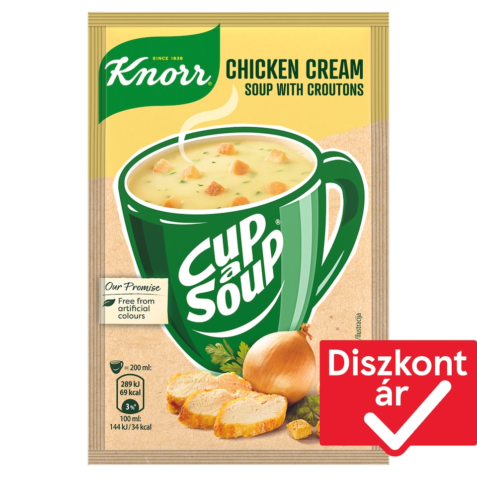 Knorr Cup a Soup instant csirkekrémleves zsemlekockával 16 g