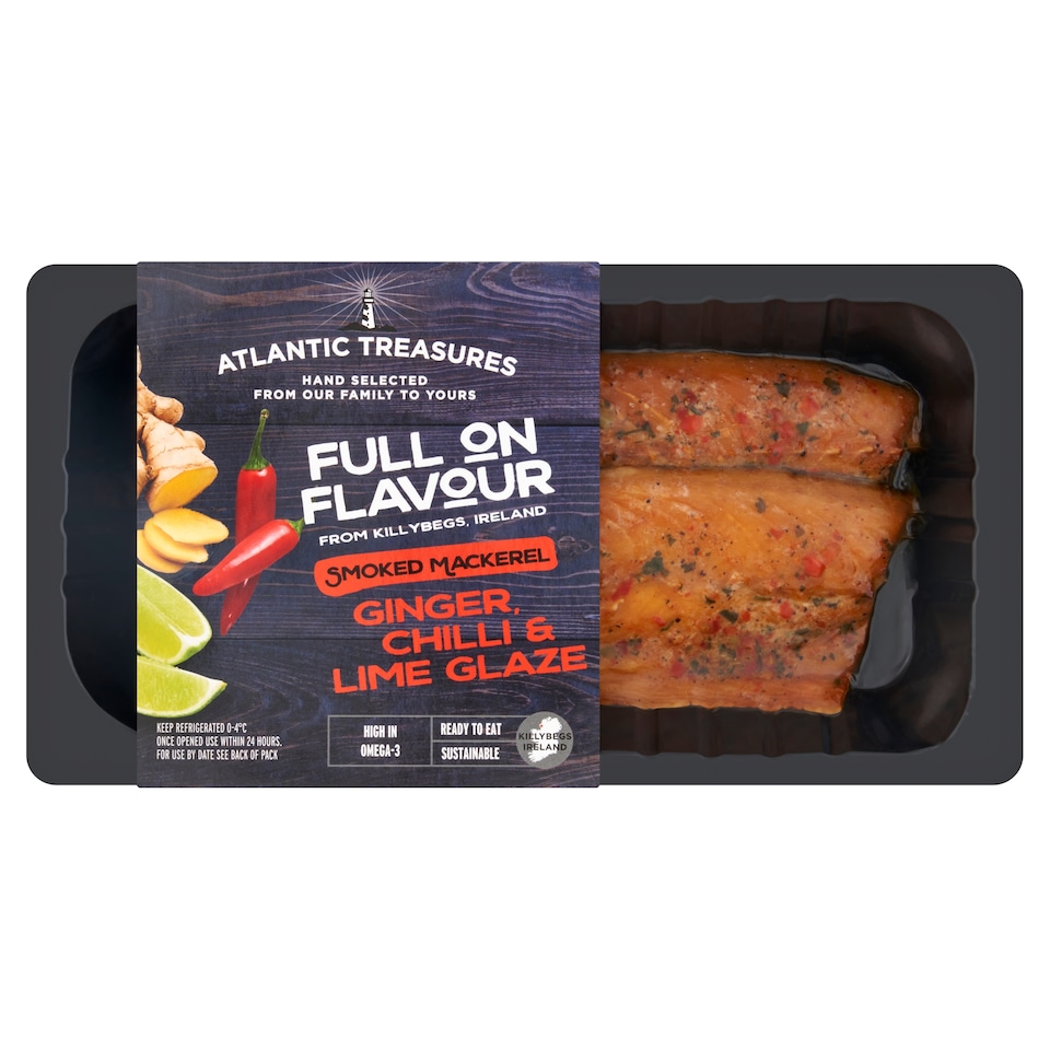 Atlantic Treasures Smoked Mackerel with Ginger, Chilli & Lime Glaze 160g