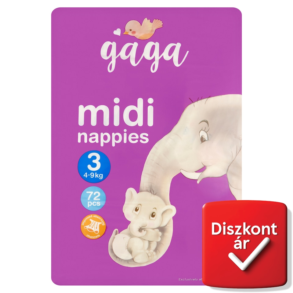 Gaga 3 Midi 4-9 kg pelenka 72 db  1. kép