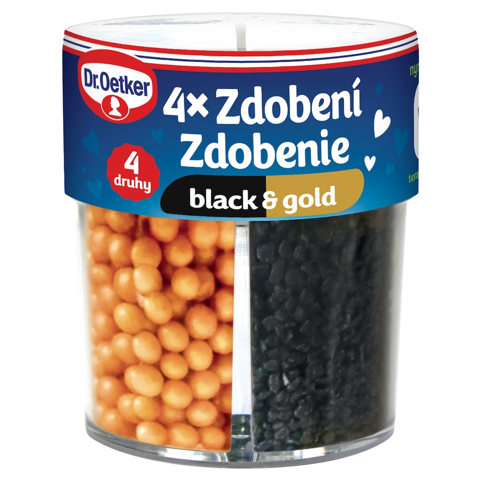 Dr. Oetker Zdobenie Black & Gold 4 druhy 78 g