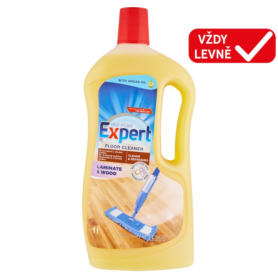 Go for Expert Čisticí prostředek na laminátové a dřevěné podlahy s arganovým olejem 1l