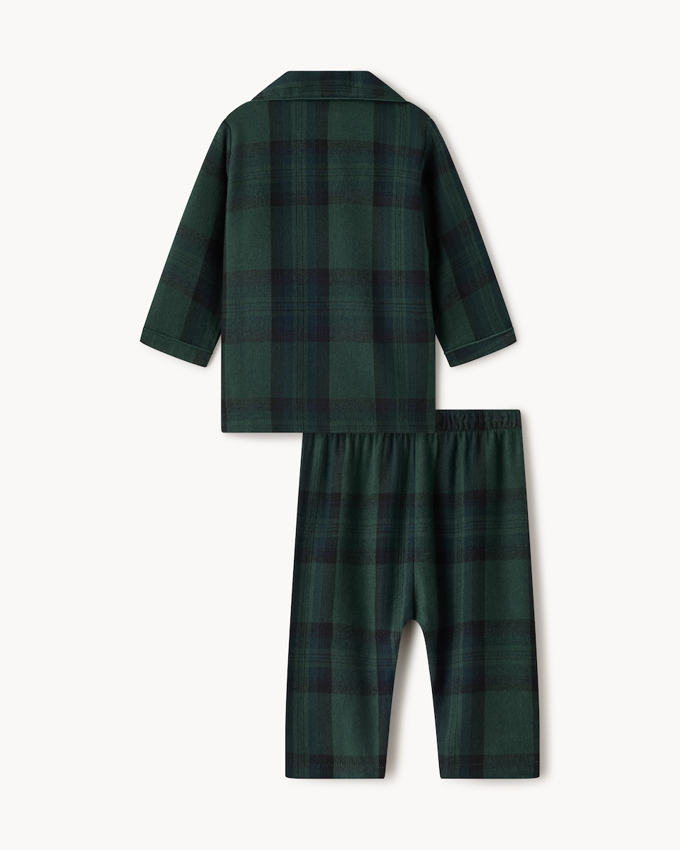 image 1 of Christmas Baby Cotton Rich Checked Revere Matching Family Pyjama Set in Green