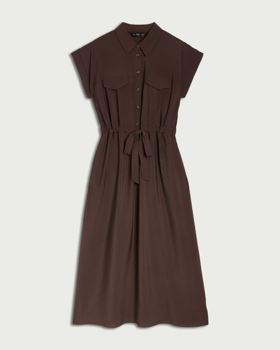 image 1 of AW26 FF  DRESS UTILITY DRAWSTR BROWN      6
