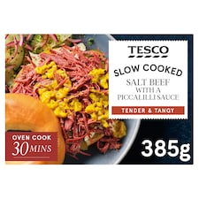 Tesco Slw/Ck Salt Beef With Piccalilli 385G