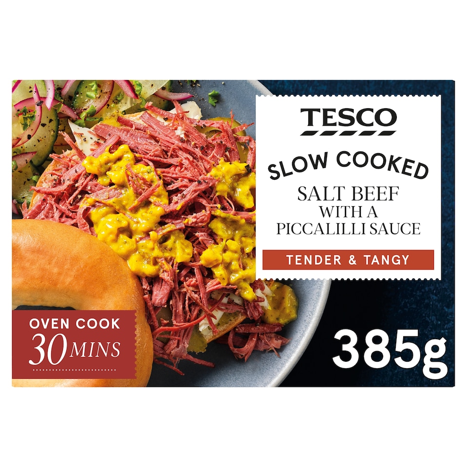 Tesco Slw/Ck Salt Beef With Piccalilli 385G
