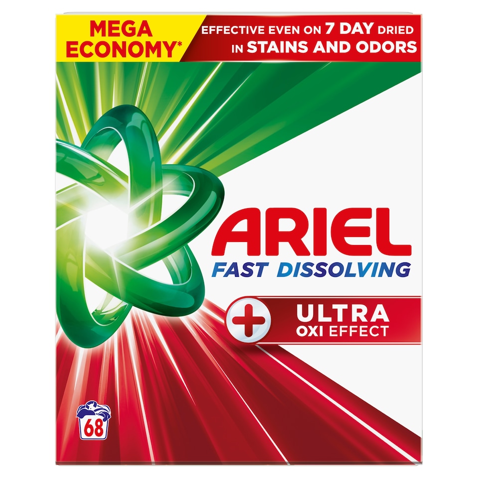 image 1 of Ariel + Ultra Oxi Effect Prášok na pranie 3.74kg, 68 praní