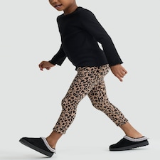F&F Girls Leopard Print Fleece Lined Leggings in Multi