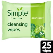 Simple Biodegradable Cleansing Wipes 25Pack