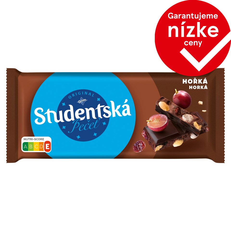 ORION ŠTUDENTSKÁ PEČAŤ Dark Chocolate with Peanuts, Raisins and Jelly 170 g