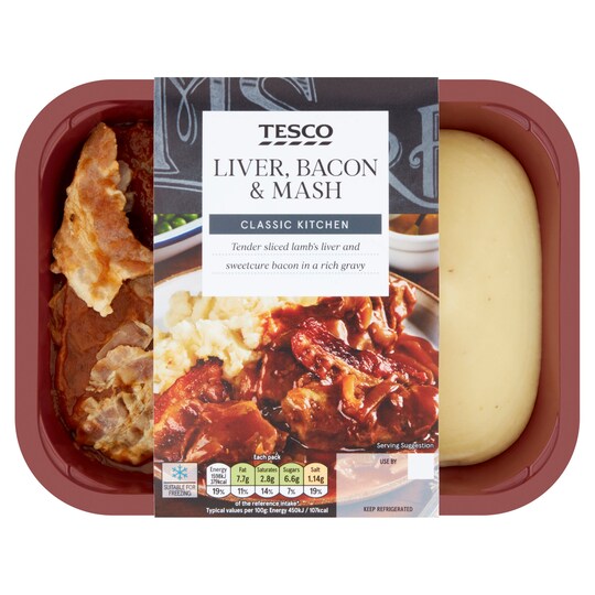 Tesco Liver, Bacon & Mash 400G Tesco Groceries