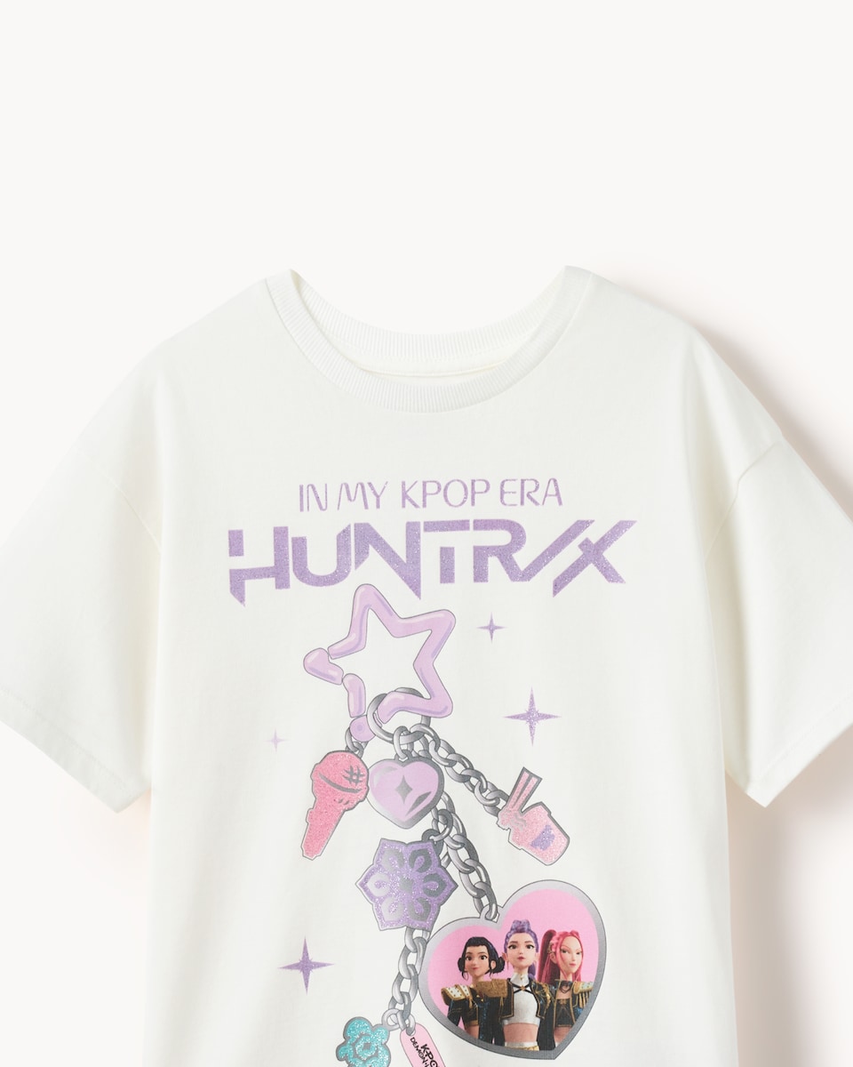 image 1 of K-Pop Demon Hunters Pure Cotton T-Shirt in Cream