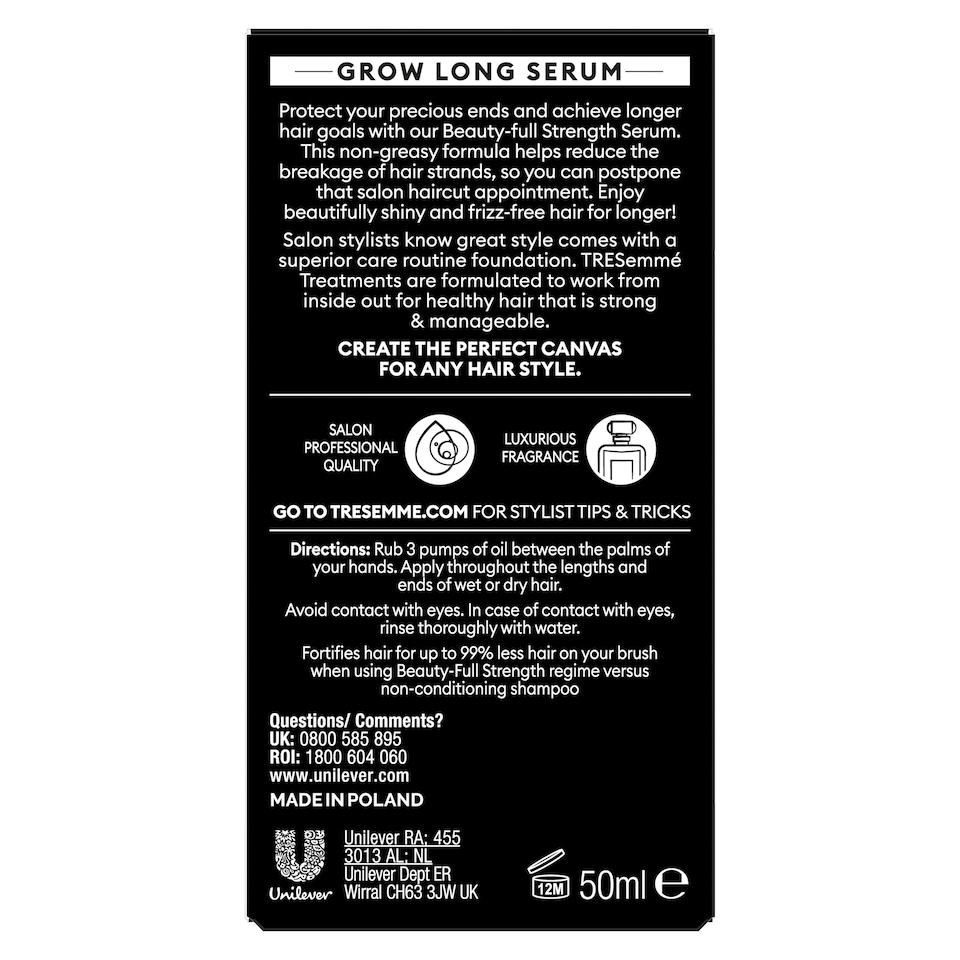 image 1 of Tresemme Full Strength Grow Long Serum 50Ml