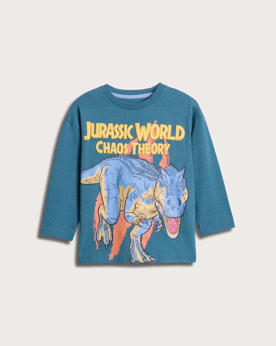image 1 of Jurassic World Chaos Theory Pure Cotton Long Sleeved Top in Blue
