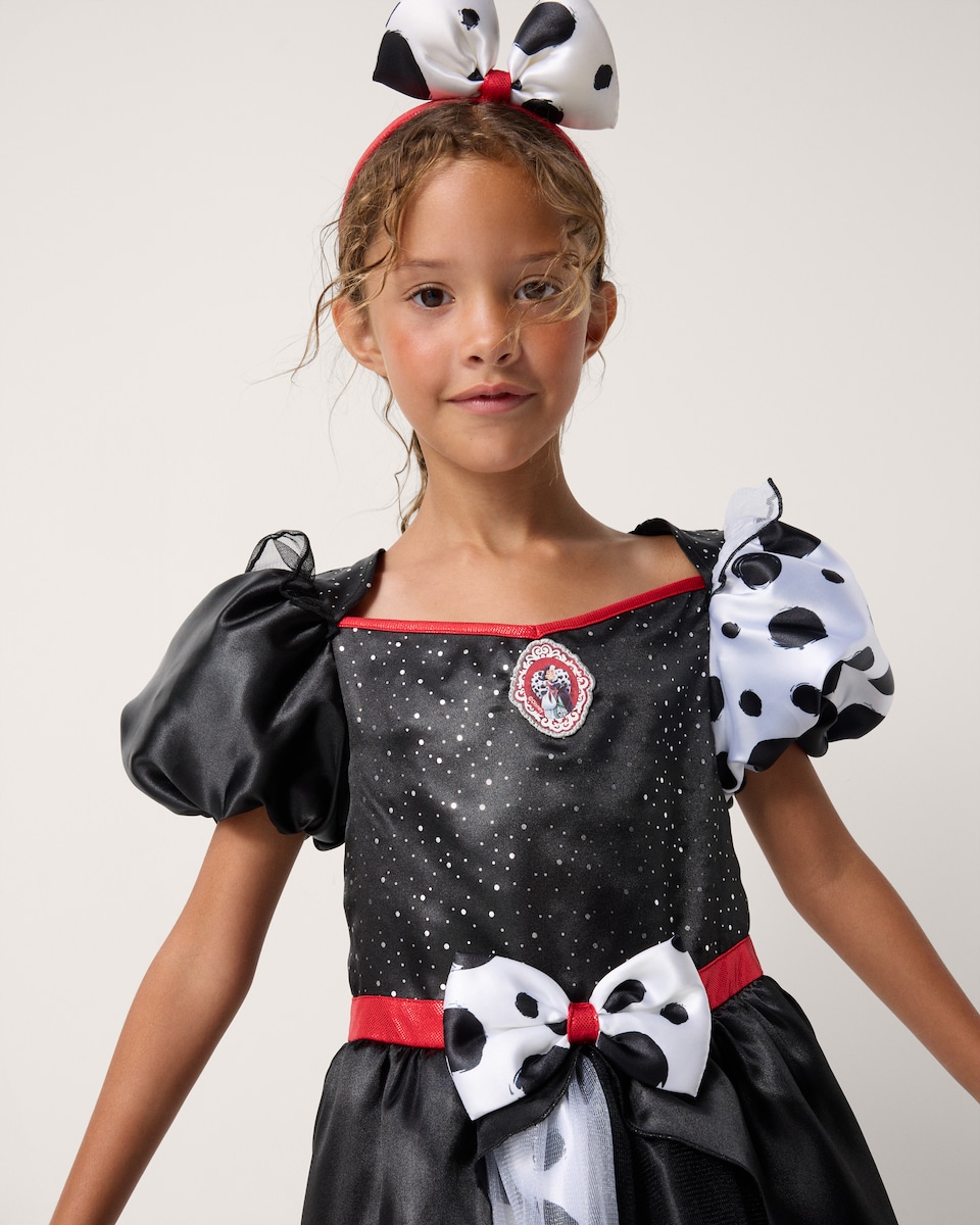 image 1 of Disney Cruella de Vil Fancy Dress Costume in Multi Black White