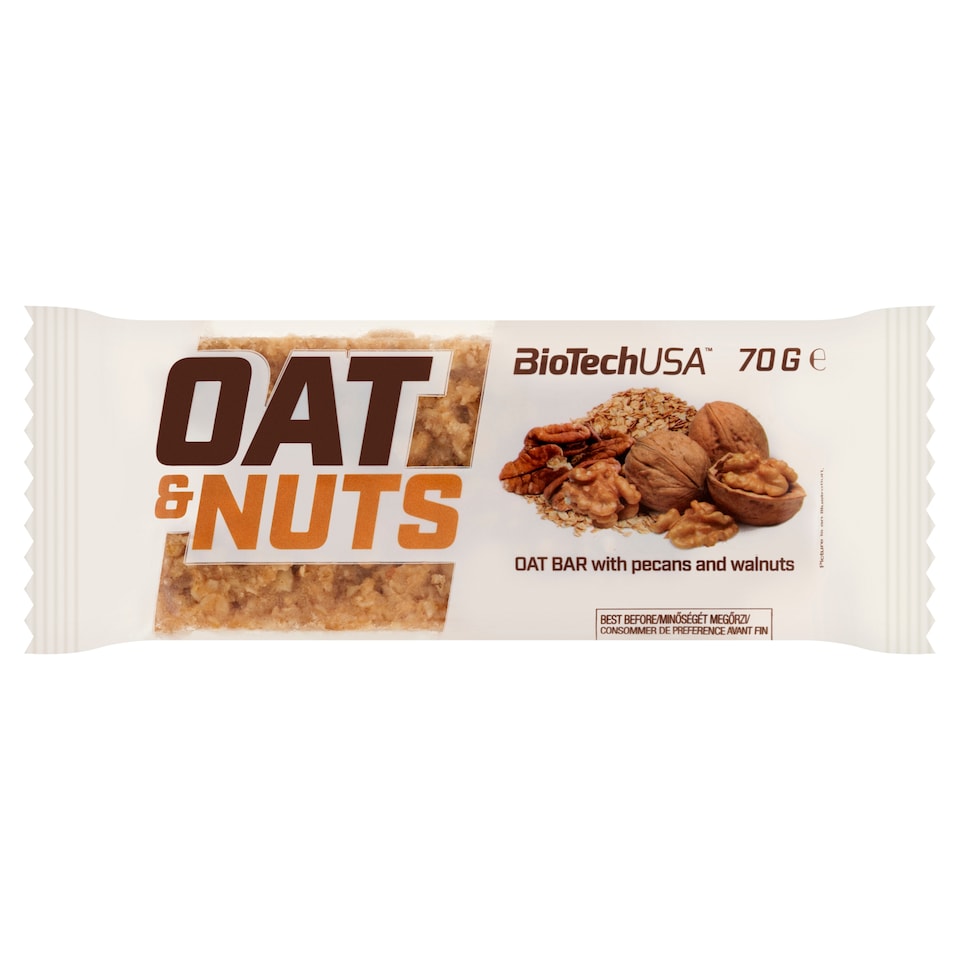 BioTechUSA Oat & Nuts zabszelet dióval és pekándióval 70 g  1. kép