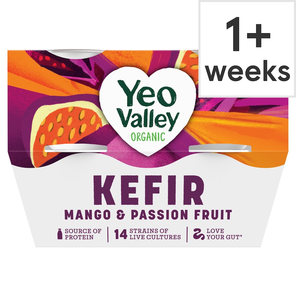 Yeo Valley Organic Kefir - Mango & Passion Fruit 4 x 100g