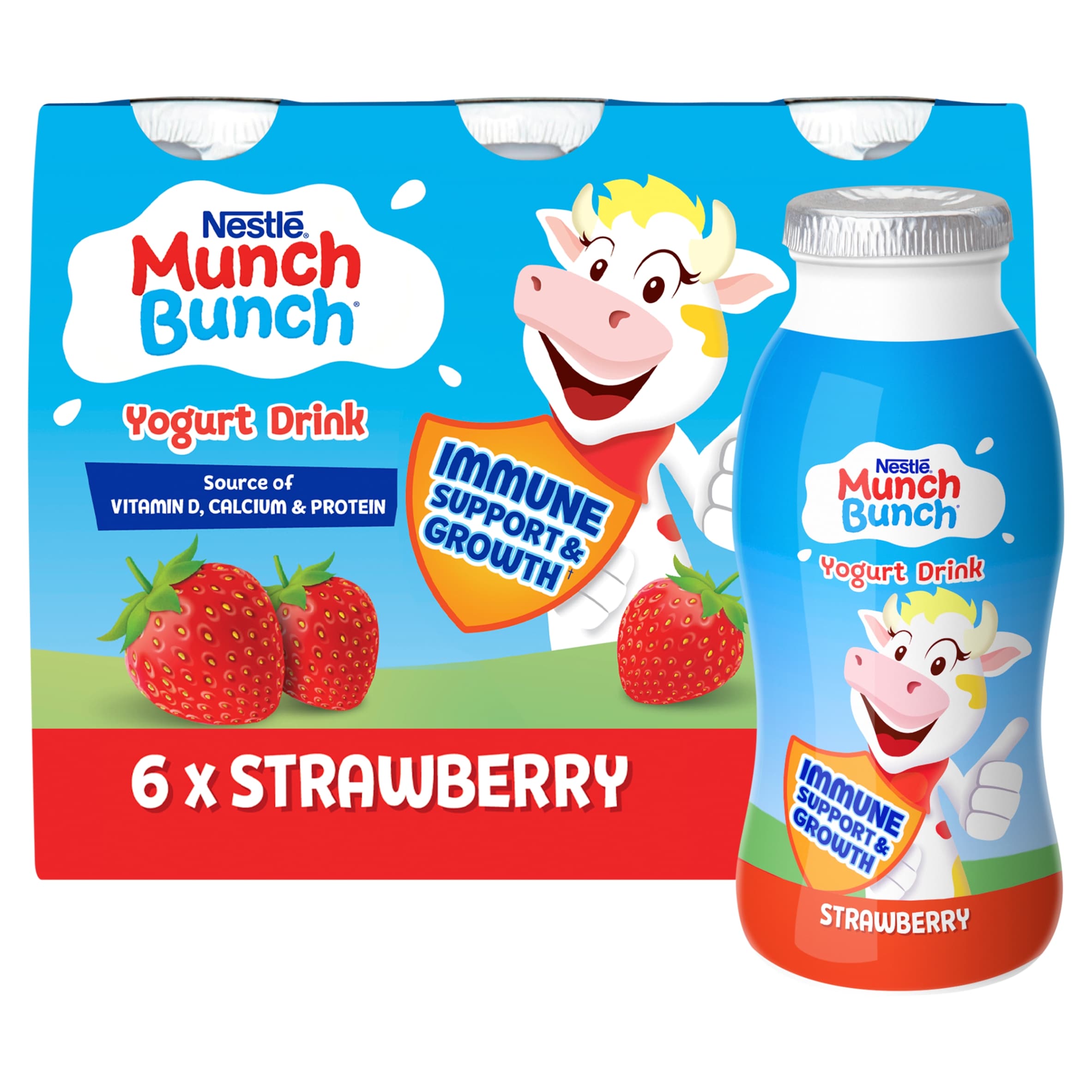 Munch Bunch Strawberry Lunchbox Kids Yoghurt Drink 6x90g