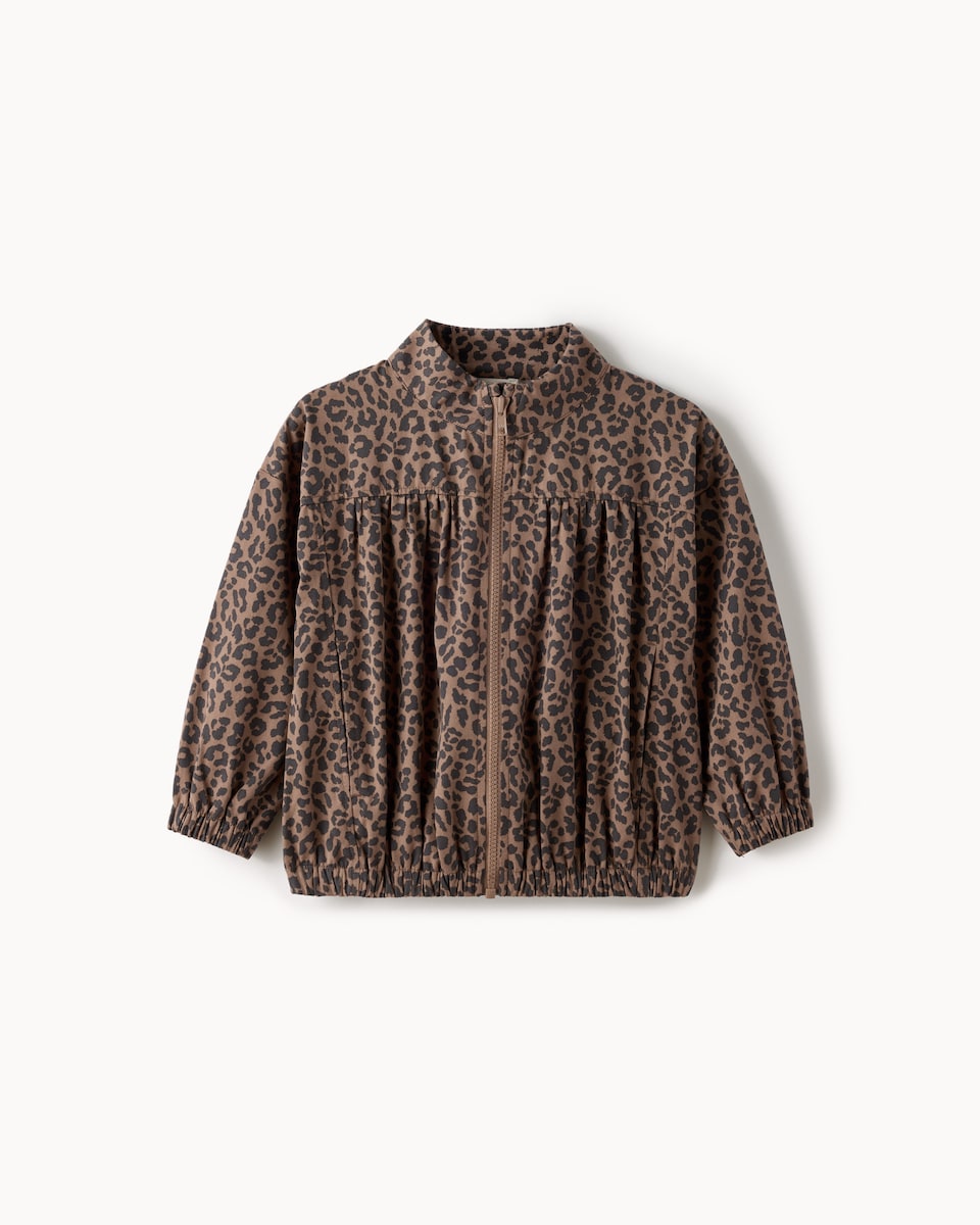 image 1 of F&F Girls Leopard Print Jacket in Multi Brown