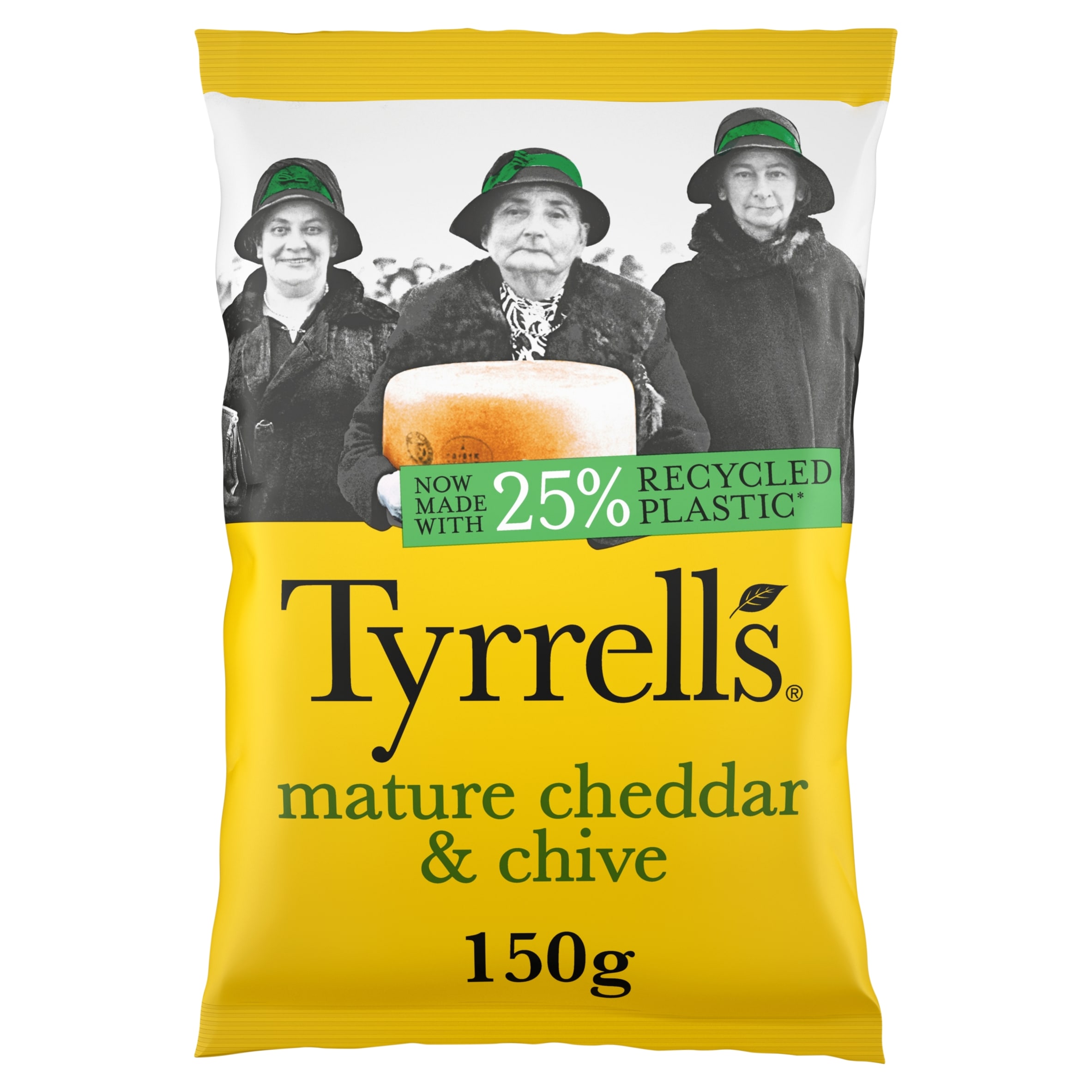 Tyrrells Mature Cheddar & Chive Sharing Crisps 150g