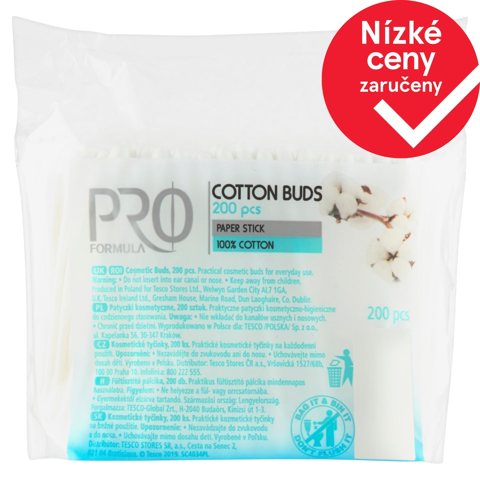 Tesco Pro Formula Kosmetické tyčinky 200 ks