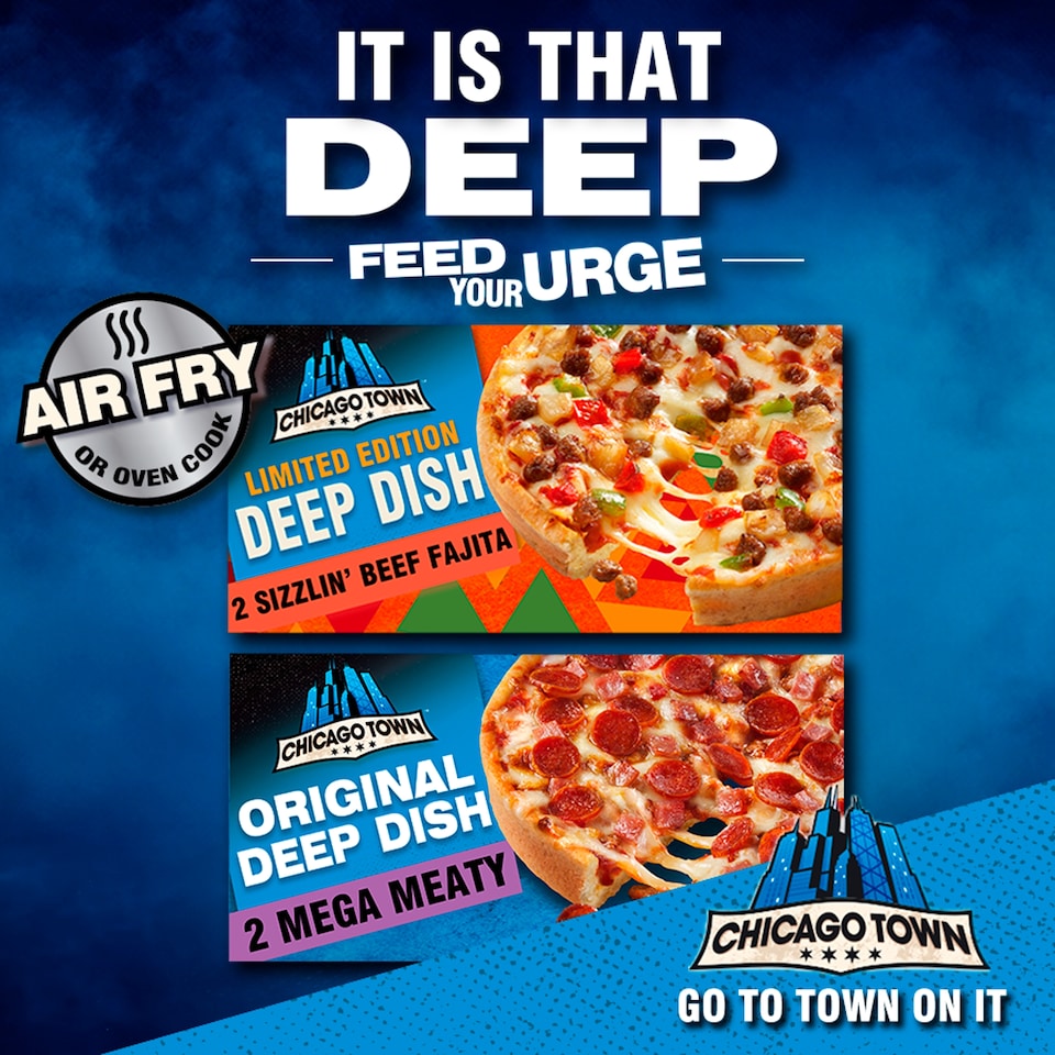 image 1 of Chicago Town Limited Edition Deep Dish Mexican Beef Fajita Pizzas 2 x 165g