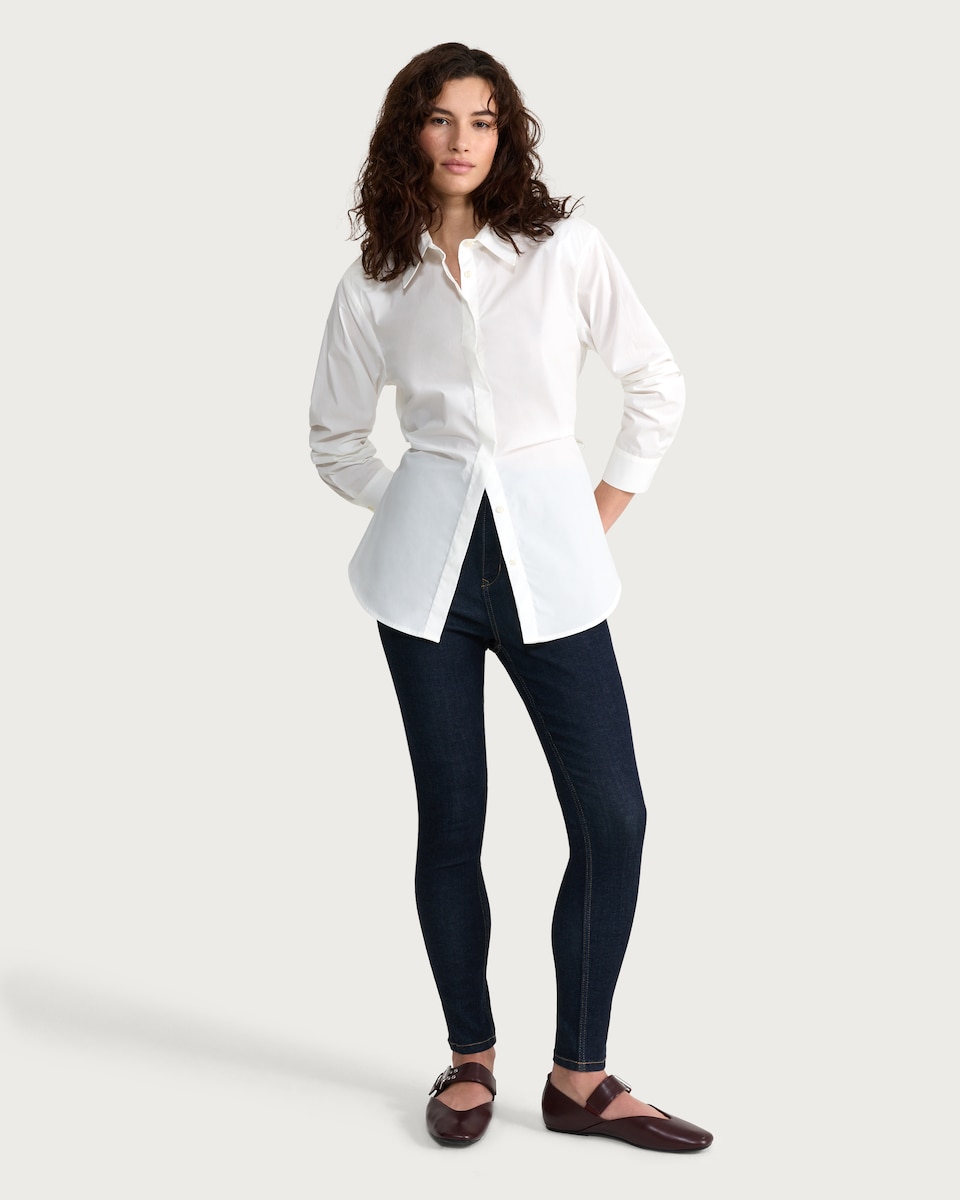 image 1 of F&F Contour High Rise Skinny Jeans in Navy