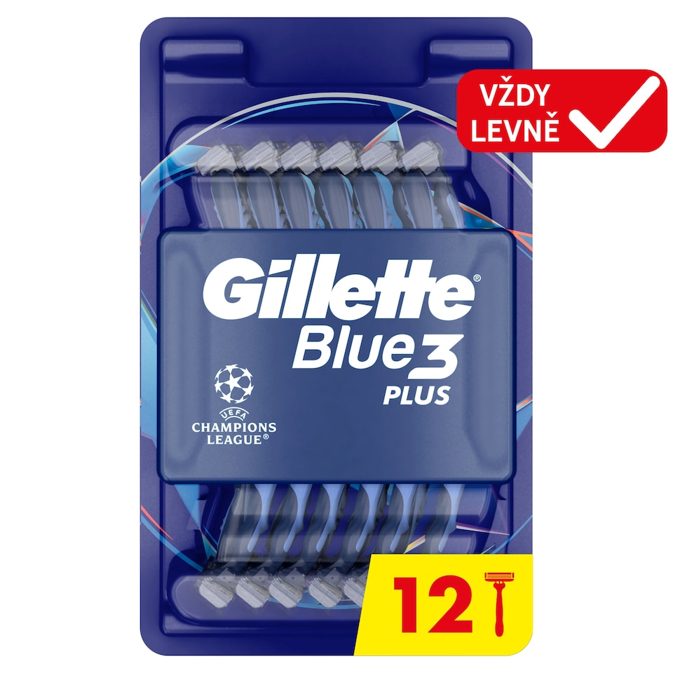 image 1 of Gillette Blue3 Plus Comfort, Disposable Razors For Men, 12-Pack Razors