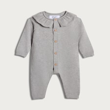  F&F x Samantha Faiers Knitted Ruffle Collar Romper in Grey
