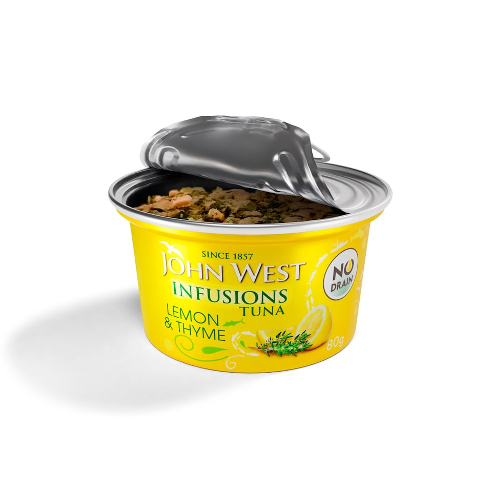 image 1 of John West Lemon & Thyme No Drain Tuna Infusions 80g