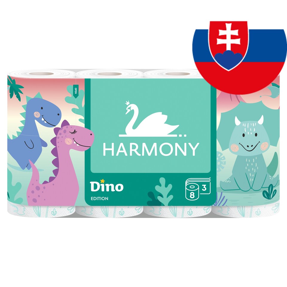 Harmony Dino Edition Toilet Paper 3 Ply 8 pcs