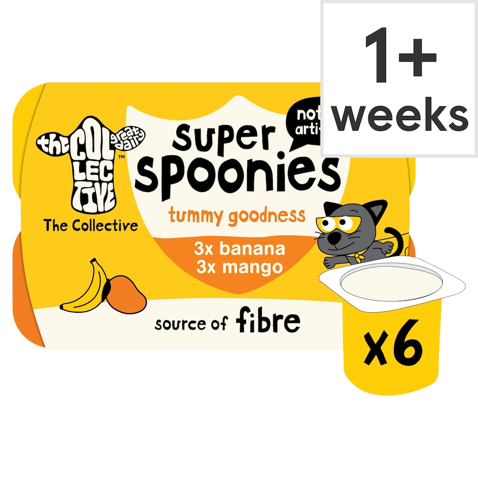 The Collective Super Spoonies Tummy Goodness Banana & Mango Yoghurt Pots 6x42g