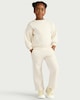 image 1 of F&F Girls 2-Piece Cotton Rich Lace Trim Sweatshirt and Joggers Set in Cream
