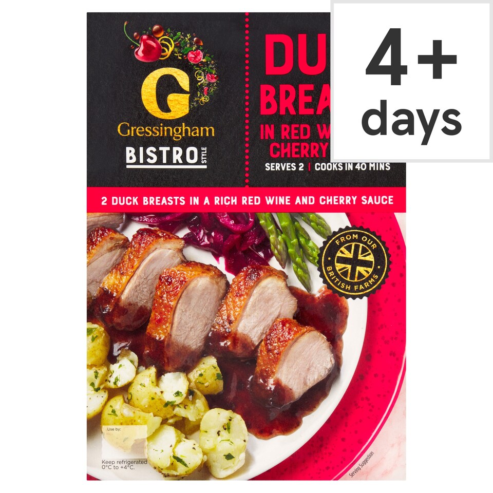 Gressingham Duck Breasts in Red Wine and Cherry Sauce 400g