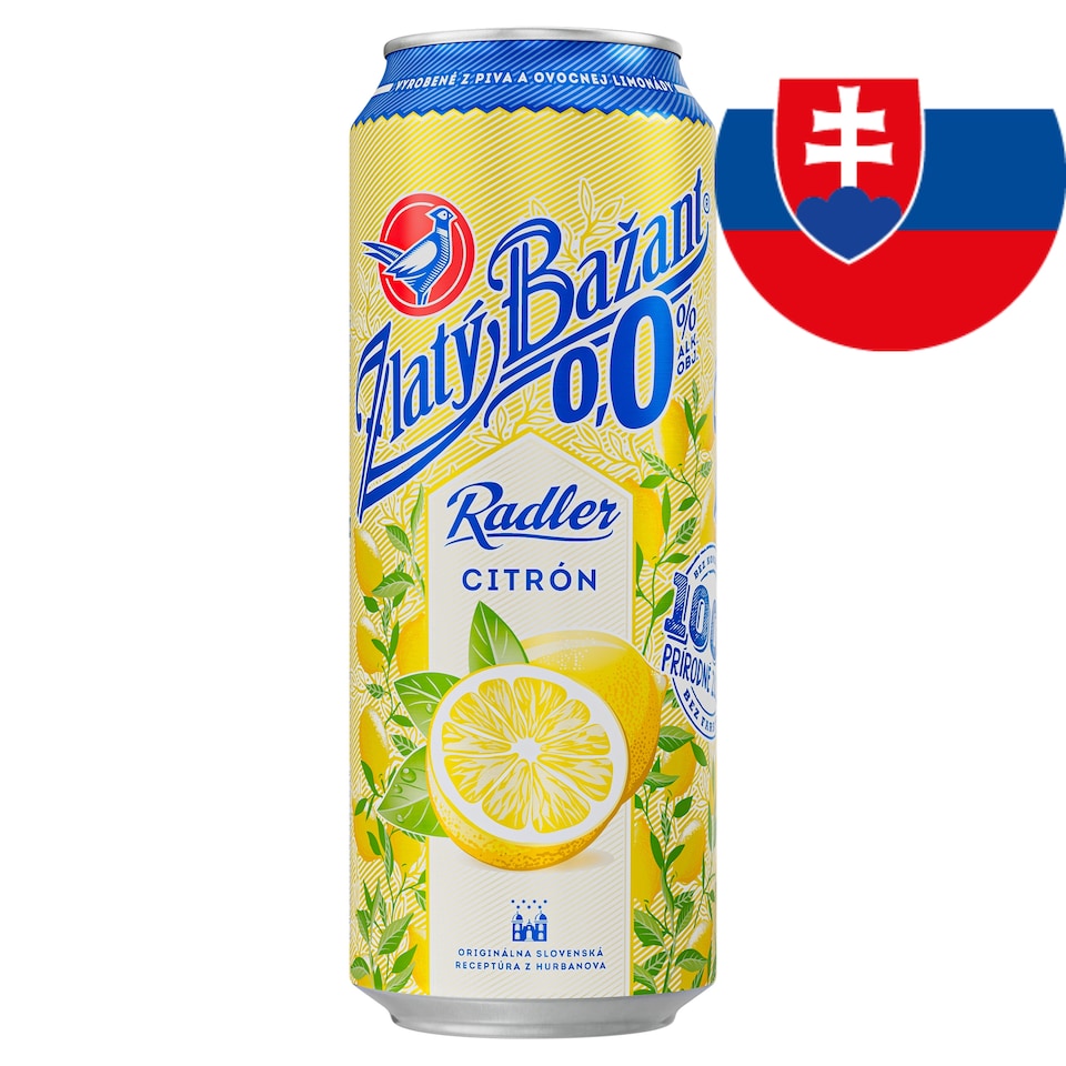 Zlatý Bažant Radler 0,0% Citrón plechovka 500 ml