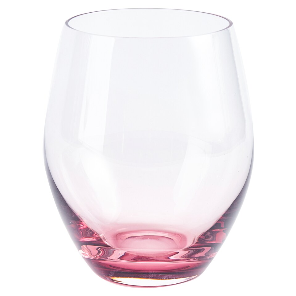 F&F Home Burgundy smoked stemless wine glass
