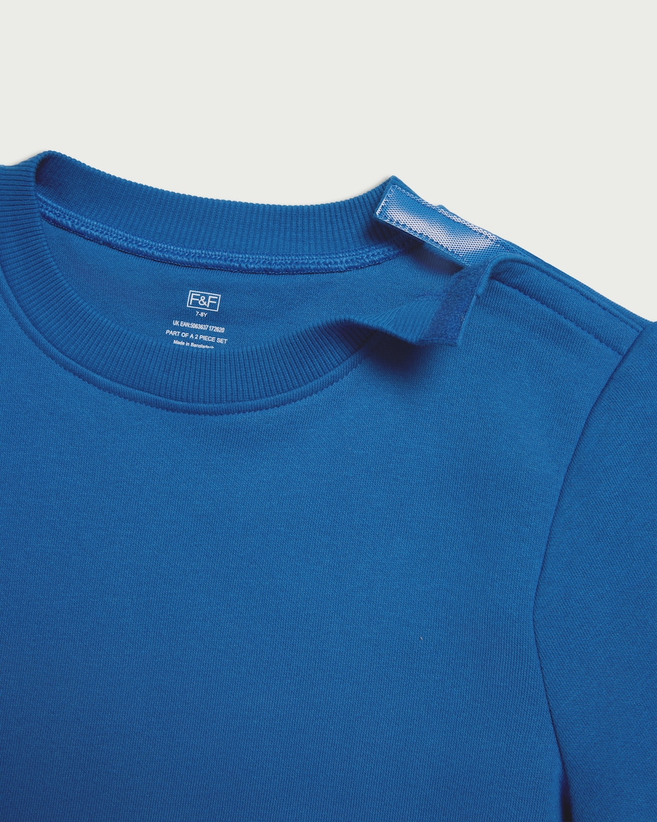 image 1 of F&F School Unisex 2-Pack Cotton Rich Sweatshirts in Blue