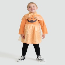 F&F Girls Pumpkin Face Halloween Costume in Orange