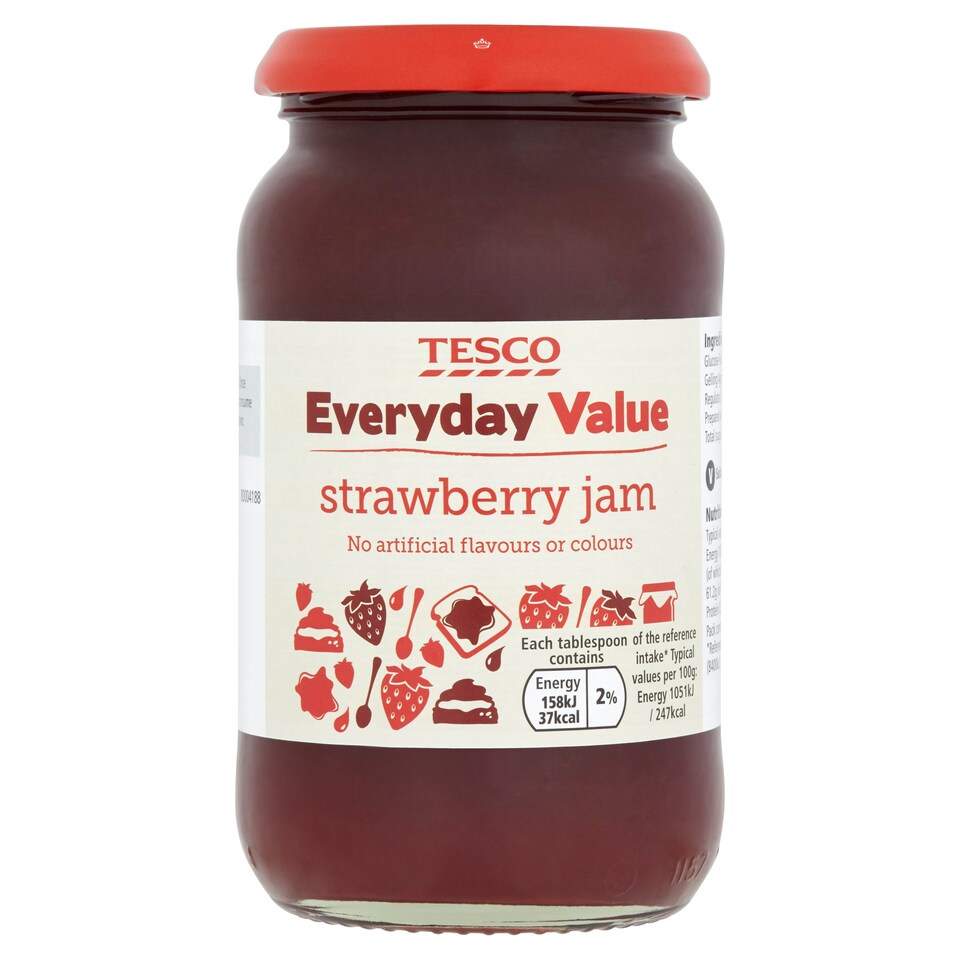 Tesco Everyday Value Strawberry Jam 454G