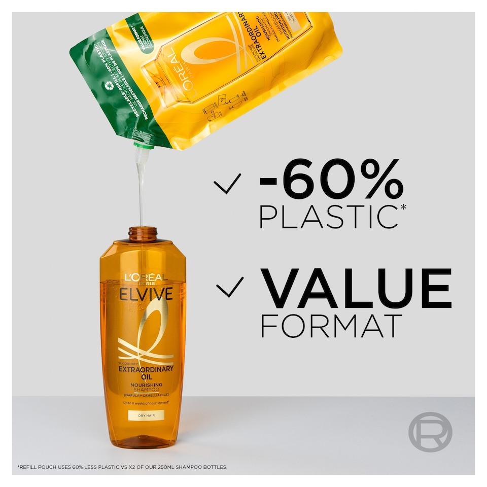 image 1 of L'Oreal Extraordinary Oil Shampoo Refill 500Ml