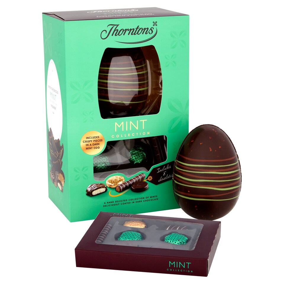 image 1 of Thorntons Dark Chocolate And Peppermint Easter Egg 226G