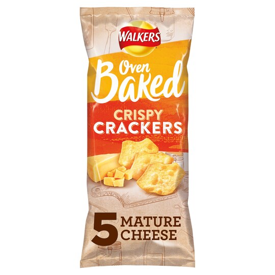 Walkers Crackers Crispy Mature Cheddar 5X25g Tesco Groceries