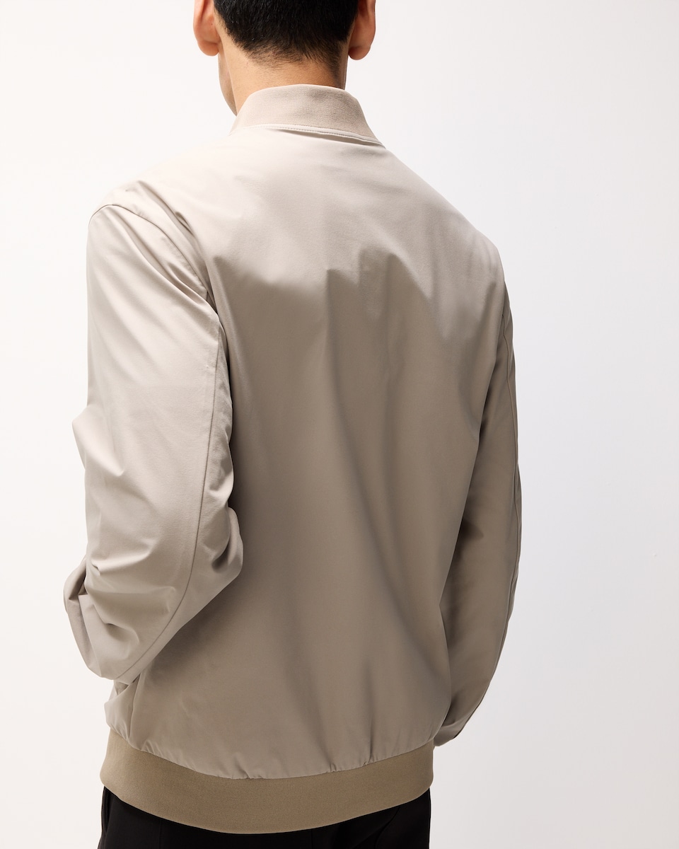 image 1 of F&F Zip Up Bomber Jacket in Stone