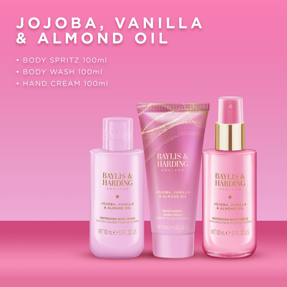 image 1 of Baylis & Harding Jojoba, Vanilla & Almond Oil Luxury Wash Bag Gift Set