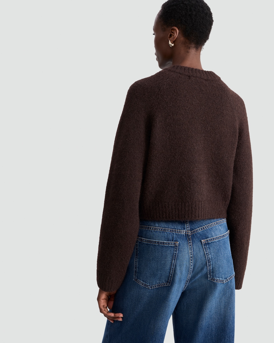 image 1 of F&F Knitted Button Front Cardigan with Wool in Brown