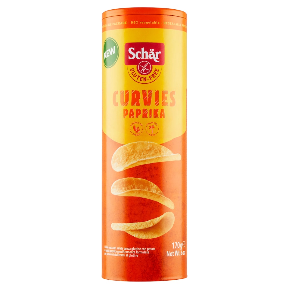 obrázok 1 z Schär Curvies pikantné lupienky bezgluténové so zemiakmi a príchuťou papriky 170 g