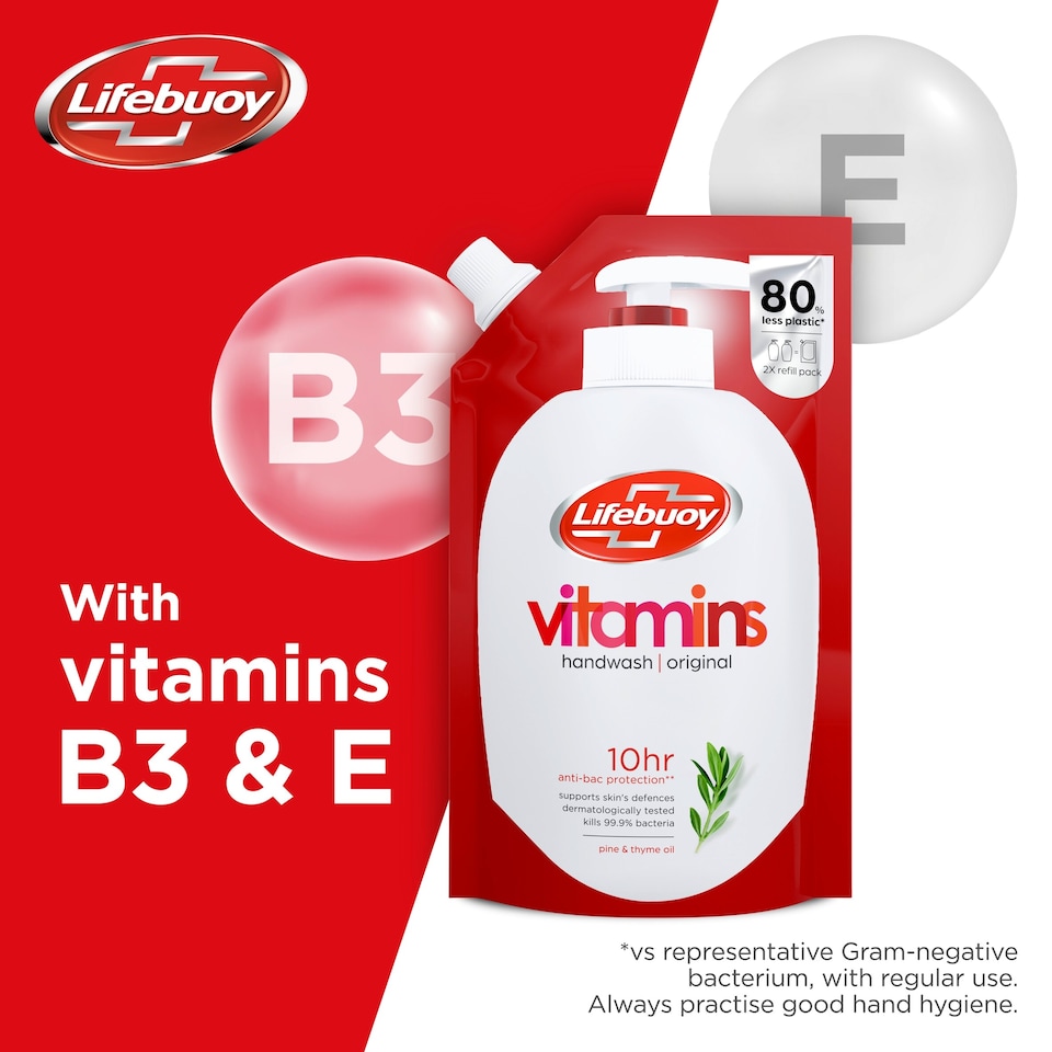 image 1 of Lifebuoy Vitamin Refill Antibacterial Handwash Pine&Thyme 500Ml