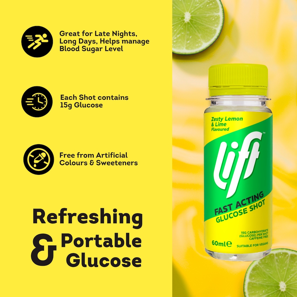image 1 of Lift Glucose Juice Lemon & Lime Shot 60Ml - Zesty