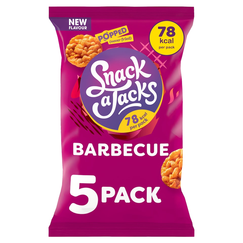image 1 of Snack a Jacks Sizzlin Barbecue Rice Cakes Multipack Snacks 5x19g