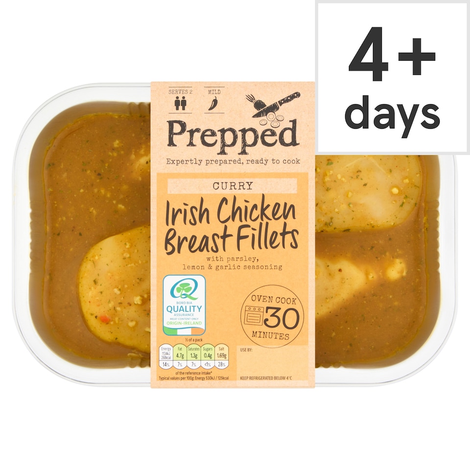PREPPED Curry Irish Chicken Breast Fillets 500g