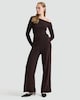 image 1 of F&F Sparkle Wide Leg Co-ord Trousers in Black